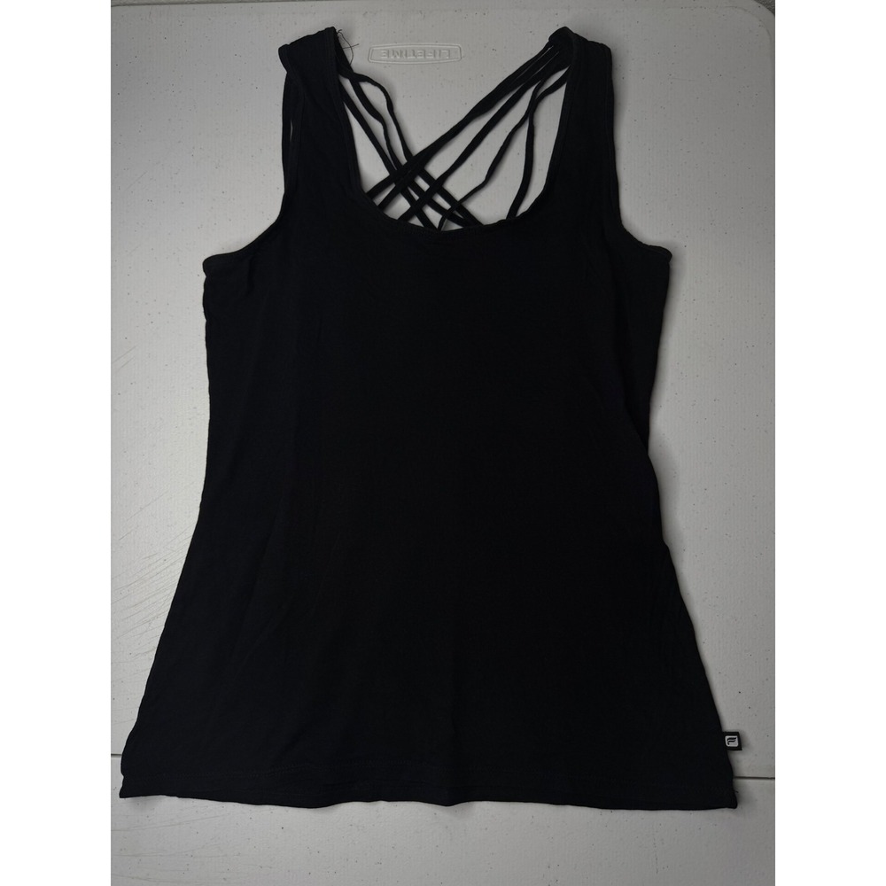 Fabletics Black Strappy Cage Back Activewear Tank Top Size XS